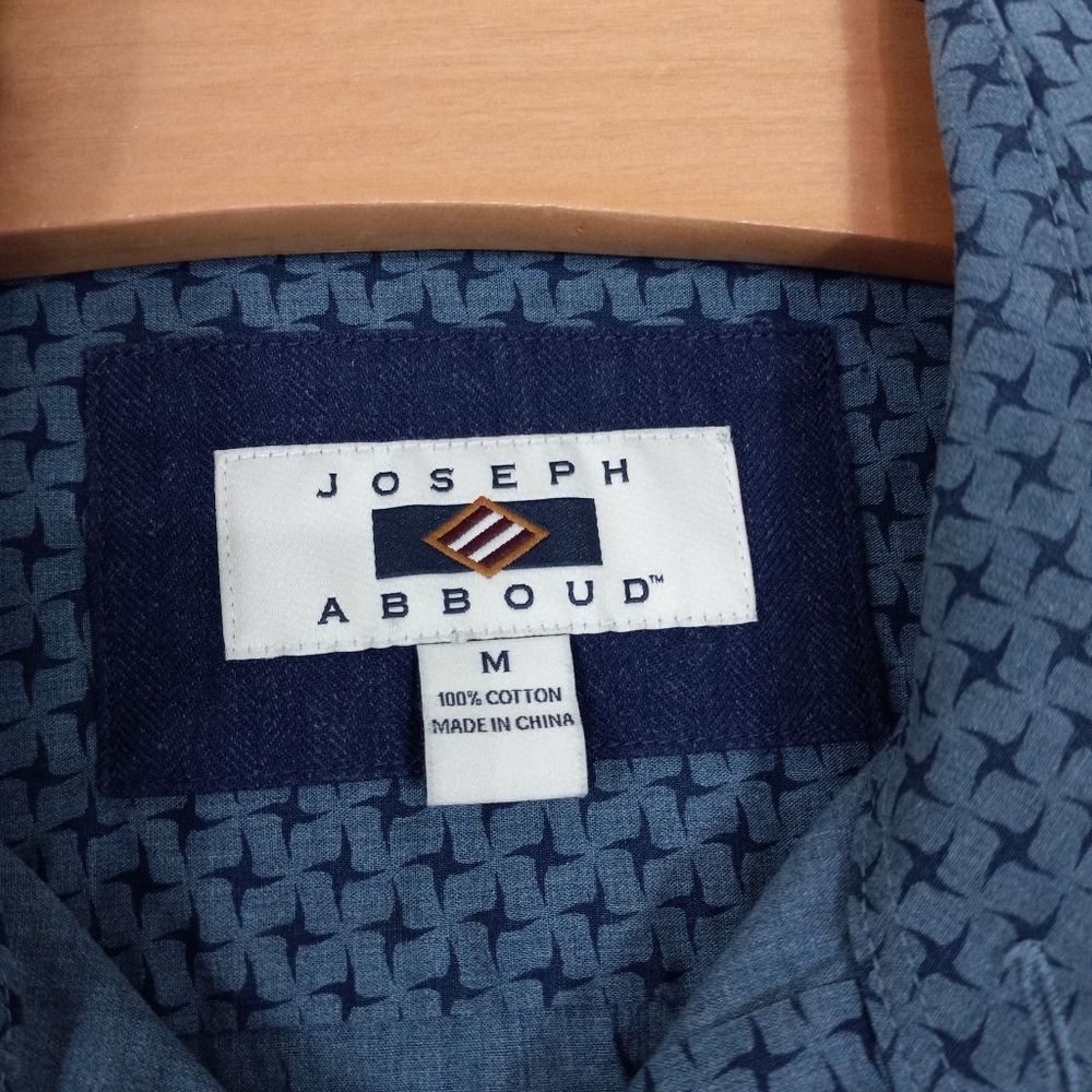 Joseph Abbound, Men's Warehouse,Blue, Deconstructed Stars Pattern Sport Shirt, M - Picture 6 of 9